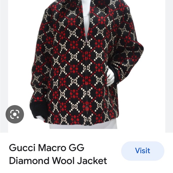 Gucci Macro GG Diamond Wool Jacket - Picture 6 of 6